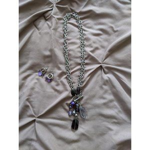 Lia Sophia Two Size Purple Necklace